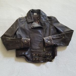 Kids-Unisex Leather Jacket